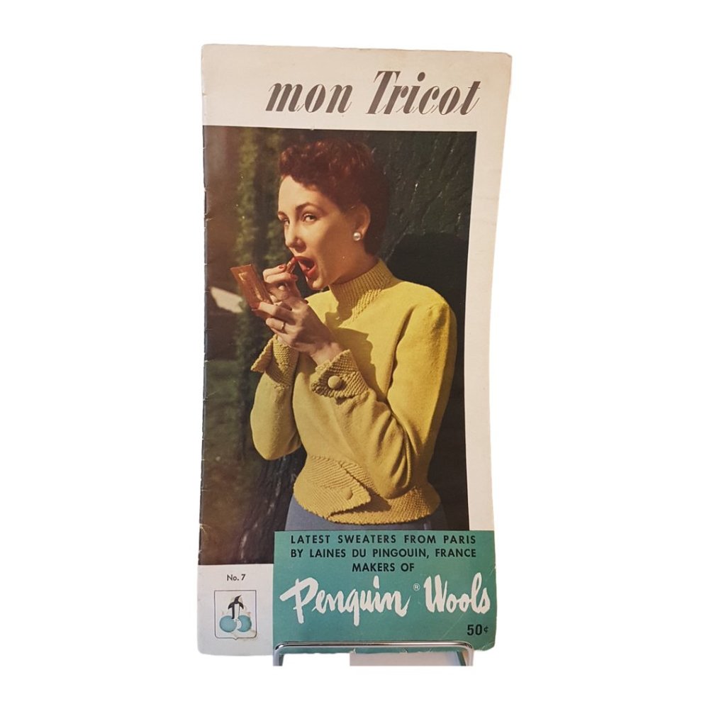 RARE Vintage 1950s PENQUIN WOOLS Sweaters from Paris Mon Tricot Book No 7